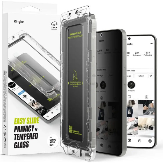 Ringke Easy Slide 2-pack Privacy Glass for Samsung Galaxy S25 - (27197-0)