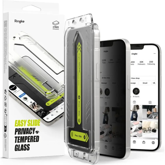 Ringke Easy Slide Privacy Glass 2-pack for iPhone 13 / 13 Pro / 14 / 16e - (27412-0)