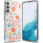 Ringke Fusion Design Armored Case Cover with Gel Frame for Samsung Galaxy S22 + (S22 Plus) transparent (Floral) - (F593R31)