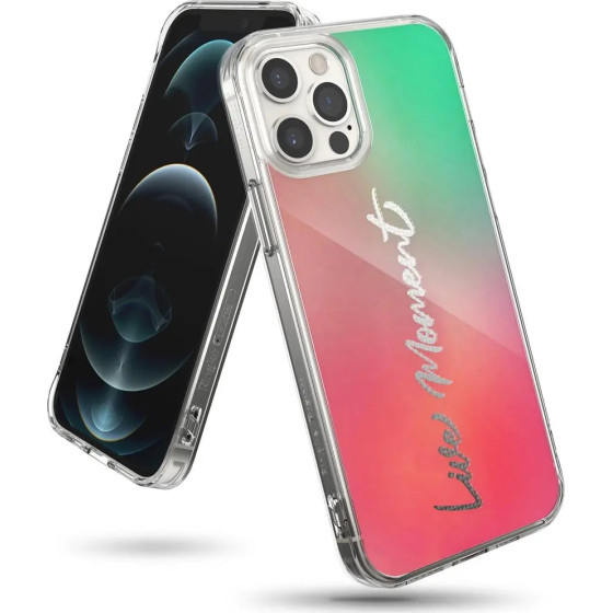 Ringke Fusion Design PC Case with TPU Bumper for iPhone 12 Pro Max pink-green - (GNAP0028)