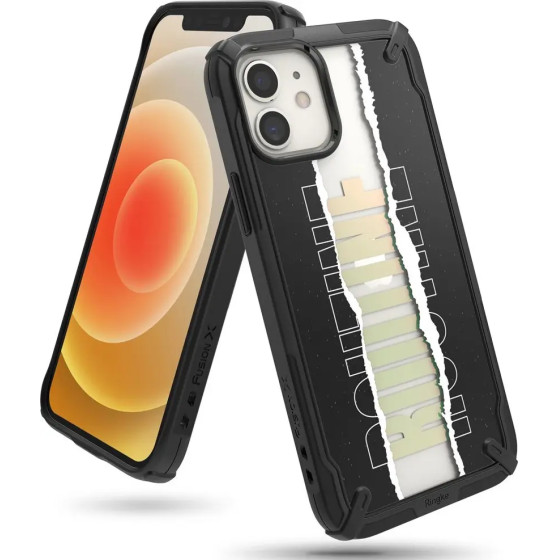 Ringke Fusion X Design durable PC Case with TPU Bumper for iPhone 12 mini black (Routine) - (XDAP0020)
