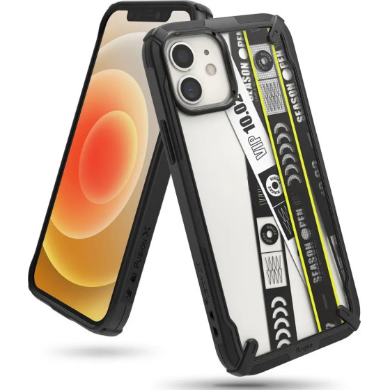Ringke Fusion X Design durable PC Case with TPU Bumper for iPhone 12 mini black (Ticket band) - (XDAP0018)
