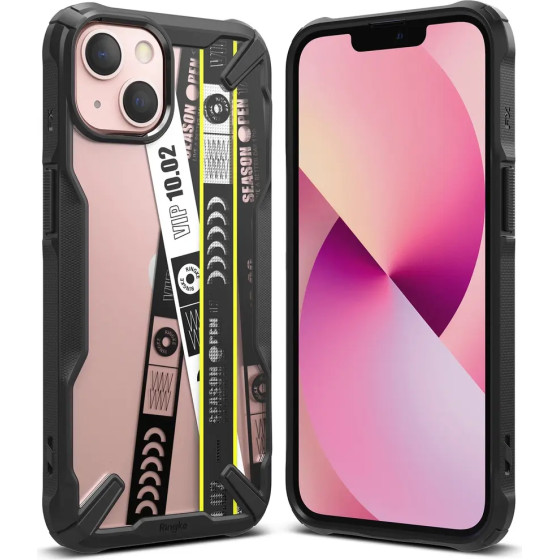 Ringke Fusion X Design durable PC Case with TPU Bumper for iPhone 13 mini black (Ticket band) - (FXD540E43)