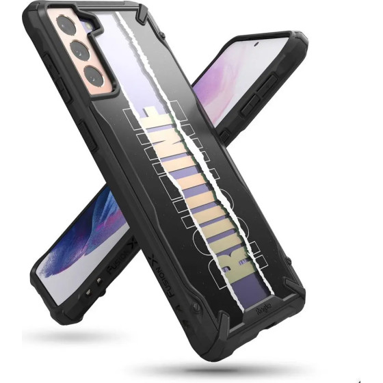 Ringke Fusion X Design durable PC Case with TPU Bumper for Samsung Galaxy S21+ 5G (S21 Plus 5G) black (Routine) - (XDSG0054)