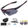 Rockbros 10001 polarizing cycling glasses - black and red - (Rockbros-10001)