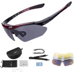 Rockbros 10001 polarizing cycling glasses - black and red - (Rockbros-10001)