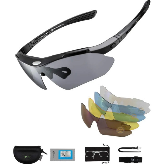 Rockbros 10003 polarized cycling glasses - black - (Rockbros-10003)