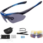 Rockbros 10007 polarizing cycling glasses - black and blue - (Rockbros-10007)