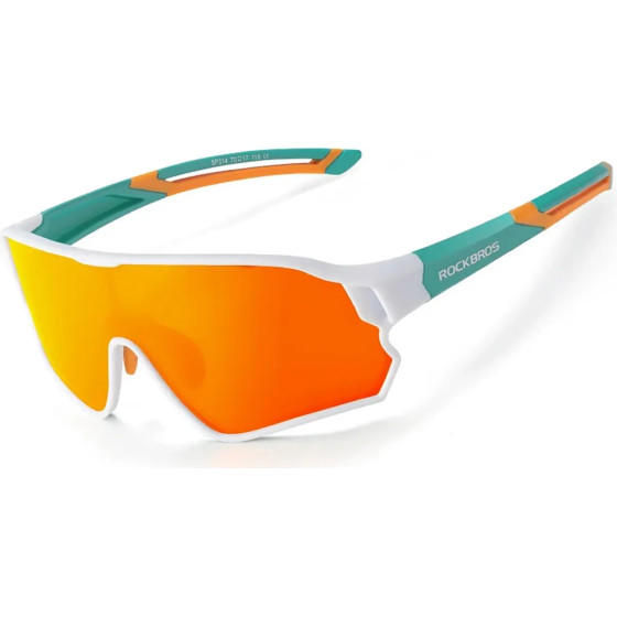 Rockbros 14110009003 polarized cycling glasses for children 8-14 years old - green and white - (Rockbros-14110009003)