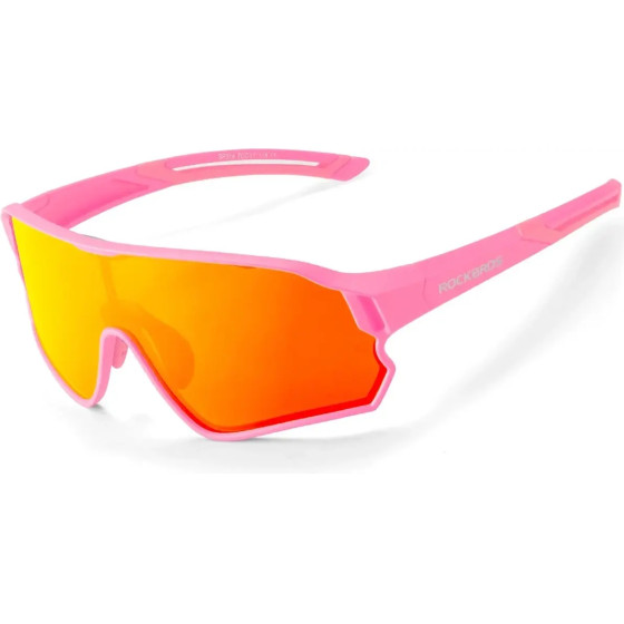 Rockbros 14110009004 polarized cycling glasses for children 8-14 years old - pink - (Rockbros-14110009004)