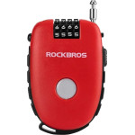 Rockbros 32420981001 bicycle lock with retractable cable - red - (Rockbros-32420981001)