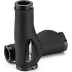 Rockbros 40720001001 leather bicycle grips - black - (Rockbros-40720001001)