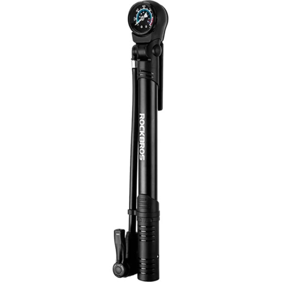 Rockbros 42310006001 bicycle pump with pressure gauge - black - (Rockbros-42310006001)