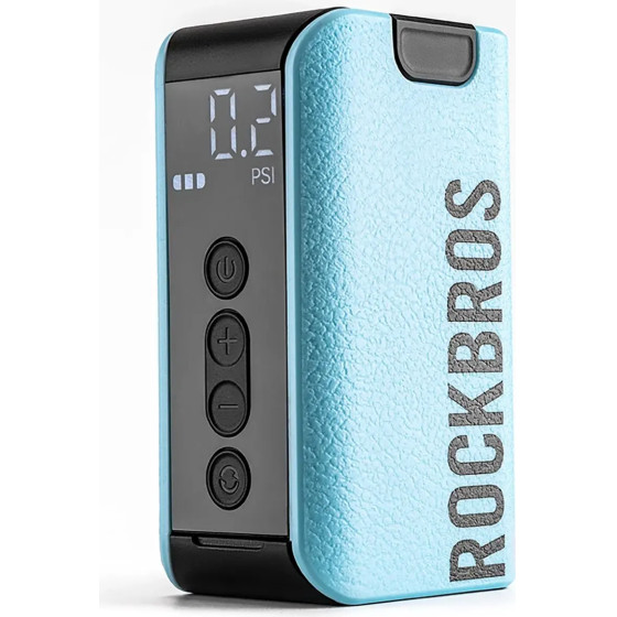 Rockbros 42520006001 Electric Bicycle Pump with Digital Display for Tires / Balls / Balloons - Blue - (Rockbros-42520006001)