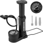 Rockbros 42610002001 floor bicycle pump with pressure gauge - black - (Rockbros-42610002001)