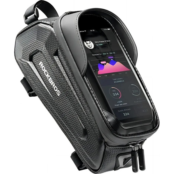 Rockbros B68-1 armored bicycle bag with phone pocket 1.7l - black - (Rockbros-B68-1)