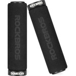 Rockbros BT1001BKBK sponge bicycle handlebar grips - black - (Rockbros-BT1001BKBK)