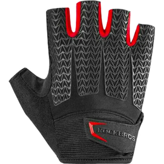 Rockbros S169BR M cycling gloves with gel inserts - black and red - (Rockbros-S169BR-M)