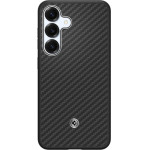 Samsung Spigen Enzo Aramid Silicone Case with Built-in MagFit Ring for Galaxy S25 - Black - (GP-FPS931PGABW)