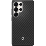 Samsung Spigen Enzo Aramid Silicone Case with Built-in MagFit Ring for Galaxy S25 Ultra - Black - (GP-FPS938PGABW)