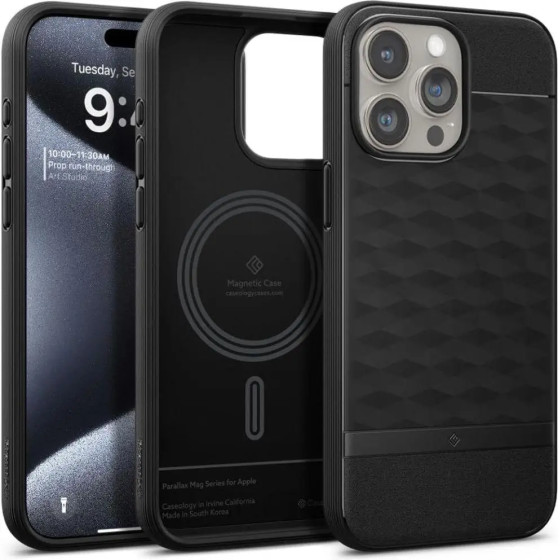 Spigen Caseology Parallax Mag Case with MagSafe for iPhone 15 Pro - Matte Black - (23837-0)