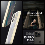 Spigen Crystal Hybrid Case for iPhone 15 Pro Max - Clear Beige - (Spigen Crystal Hybrid, sand beige - iPhone 15 Pro Max)