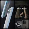 Spigen Crystal Hybrid Case for iPhone 15 Pro Max - Clear Blue - (Spigen Crystal Hybrid, sierra blue - iPhone 15 Pro Max)
