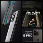 Spigen Crystal Hybrid iPhone 15 Pro Case - Black - (Spigen Crystal Hybrid, matte black - iPhone 15 Pro)