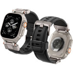 Spigen Durapro Armor PU Strap for Apple Watch 4/5/6/7/8/9/SE/Ultra 1/2 (42 / 44 / 45 / 49 mm) - Black - (25204-0)