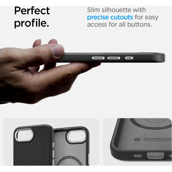 Spigen Enzo Aramid MagSafe iPhone 16e Case - Black - (27216-0)