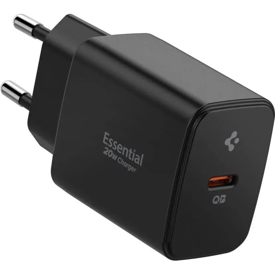 Spigen Essential EE201EU USB-C 20W Wall Charger - Black - (27360-0)