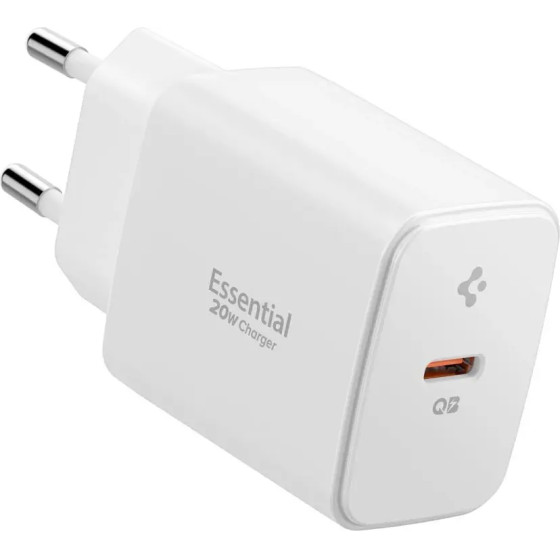 Spigen Essential EE201EU USB-C 20W Wall Charger - White - (27359-0)