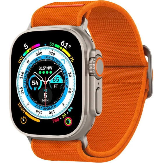 Spigen Fit Lite Ultra Strap for Apple Watch 4 / 5 / 6 / 7 / 8 / SE / Ultra (42/44/45/49 mm) - Orange - (23107-0)