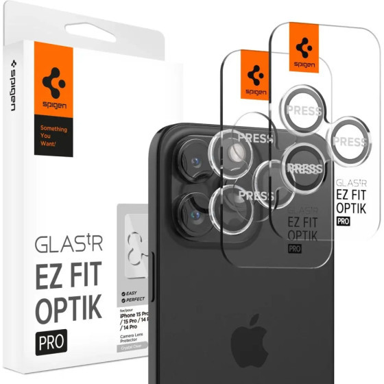 Spigen Glas.tR EZ Fit Optik Pro Camera Cover for iPhone 15 Pro / 15 Pro Max / 16 Pro / 16 Pro Max - 2 pcs. - (23779-0)
