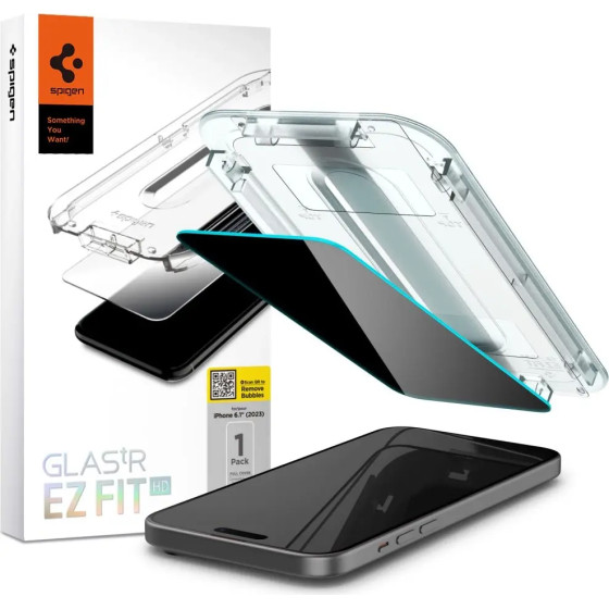 Spigen Glas.tR EZ Fit Privacy Tempered Glass for iPhone 15 / 16 - (24061-0)