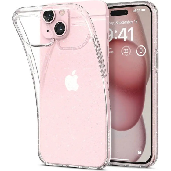 Spigen Liquid Crystal iPhone 15 Plus Case - Clear Glitter - (23795-0)