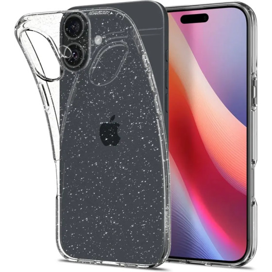 Spigen Liquid Crystal iPhone 16 Plus Case - Clear Glitter - (25639-0)