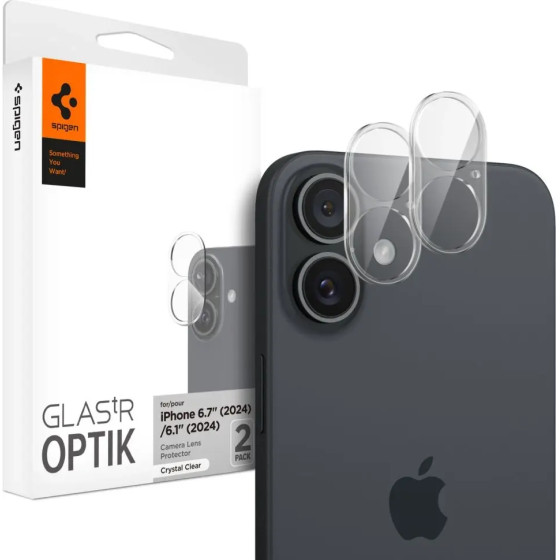 Spigen Optik Glas.tR tempered glass for iPhone 16 / 16 Plus camera - transparent (2 pcs.) - (26126-0)