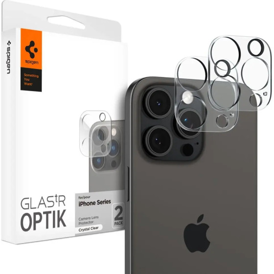 Spigen Optik.tR Camera Protector for iPhone 14 Pro / Pro Max / 15 Pro / Pro Max / 16 Pro / Pro Max - Transparent 2 pcs. - (23778-0)