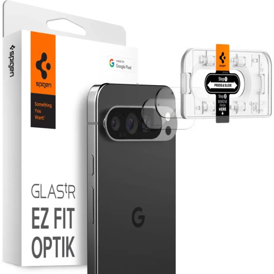 Spigen Optik.tR Ez Fit Tempered Glass Camera Screen Protector for Google Pixel 9 Pro (2-Pack) - (25925-0)