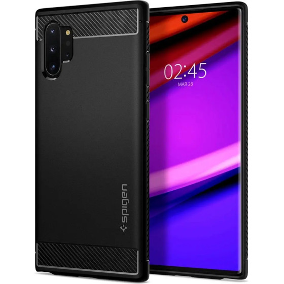 Spigen Rugged Armor Case for Samsung Galaxy Note 10+ - Matte Black - (12965-0)