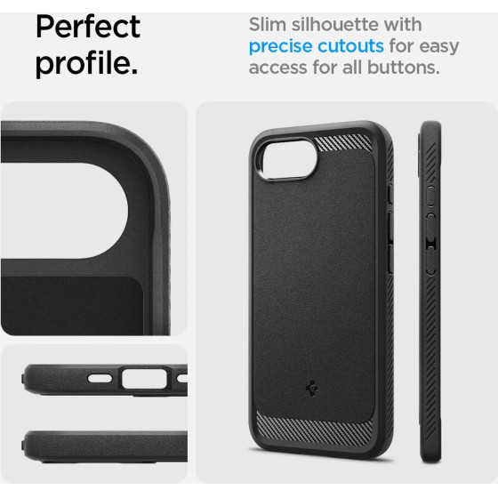 Spigen Rugged Armor MagSafe case for iPhone 16e - black - (27224-0)