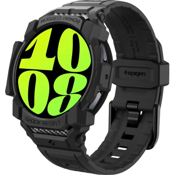 Spigen Rugged Armor Pro Case with Strap for Samsung Galaxy Watch 7 (44mm) - Black - (25740-0)