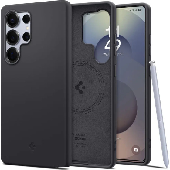 Spigen Silicone Fit Mag Case for Samsung Galaxy S25 Ultra - Black - (26801-0)