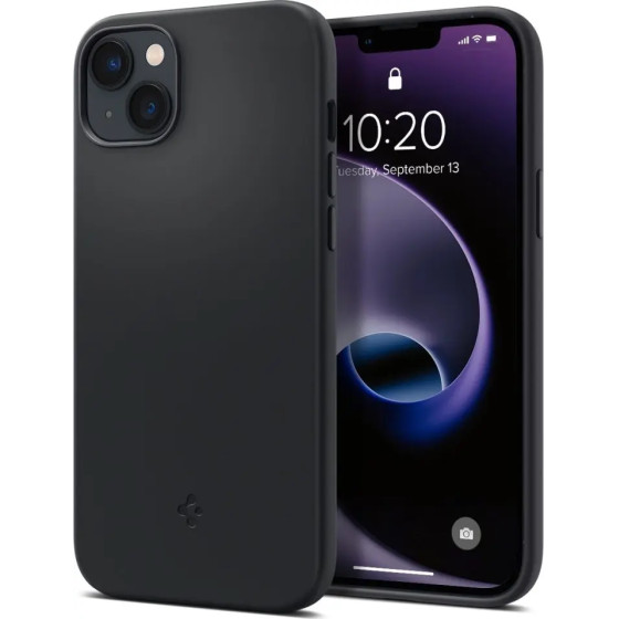 Spigen Silicone Fit Mag Case with MagSafe for iPhone 14 Plus - Black - (21223-0)