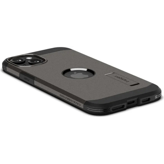 Spigen Tough Armor MagSafe Case with Stand for iPhone 15 Plus - Metallic Gray - (Spigen Tough Armor MagSafe, gunmetal - iPhone 15 Plus)