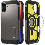 Spigen Tough Armor MagSafe case with stand for iPhone 16 - gunmetal - (25701-0)