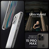 Spigen Ultra Hybrid Case for iPhone 15 Pro Max - Clear Matte - (Spigen Ultra Hybrid, frost clear - iPhone 15 Pro Max)