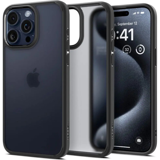 Spigen Ultra Hybrid iPhone 15 Pro Case - Clear Black - (23824-0)