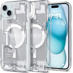 Spigen Ultra Hybrid Mag Case with MagSafe for iPhone 15 Plus - White (Zero One Pattern) - (23889-0)